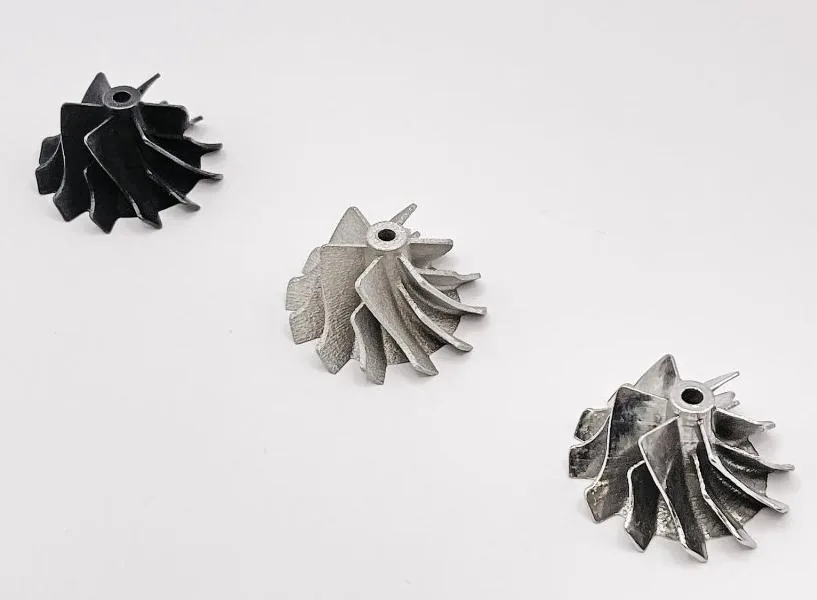 Álabes y rodetes de turbina impresos en metal